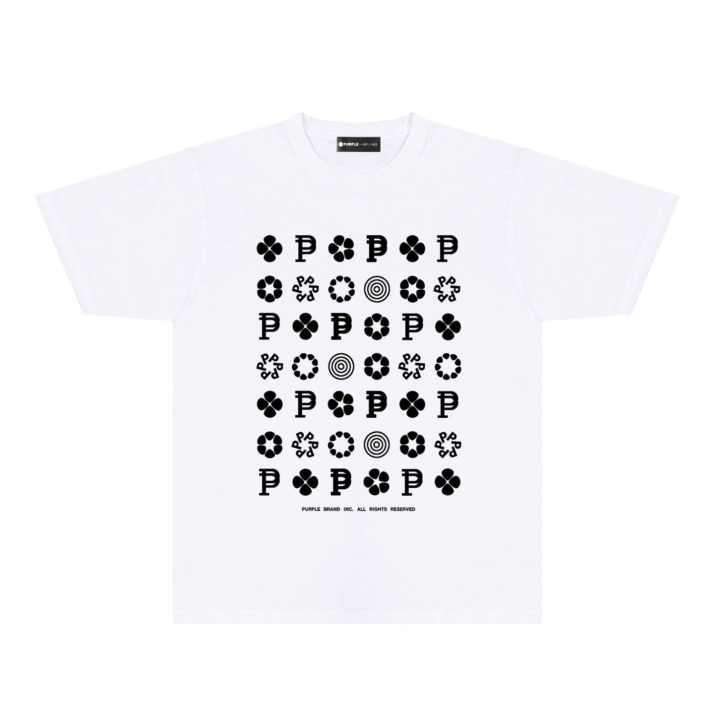 Purple Multi Small Logo Graphic T-Shirt Short Sleeve Casual Streetwear Tee PUR164