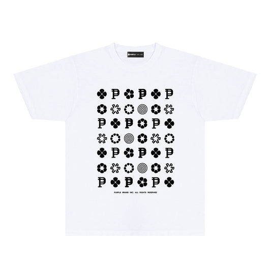 Purple Multi Small Logo Graphic T-Shirt Short Sleeve Casual Streetwear Tee PUR164