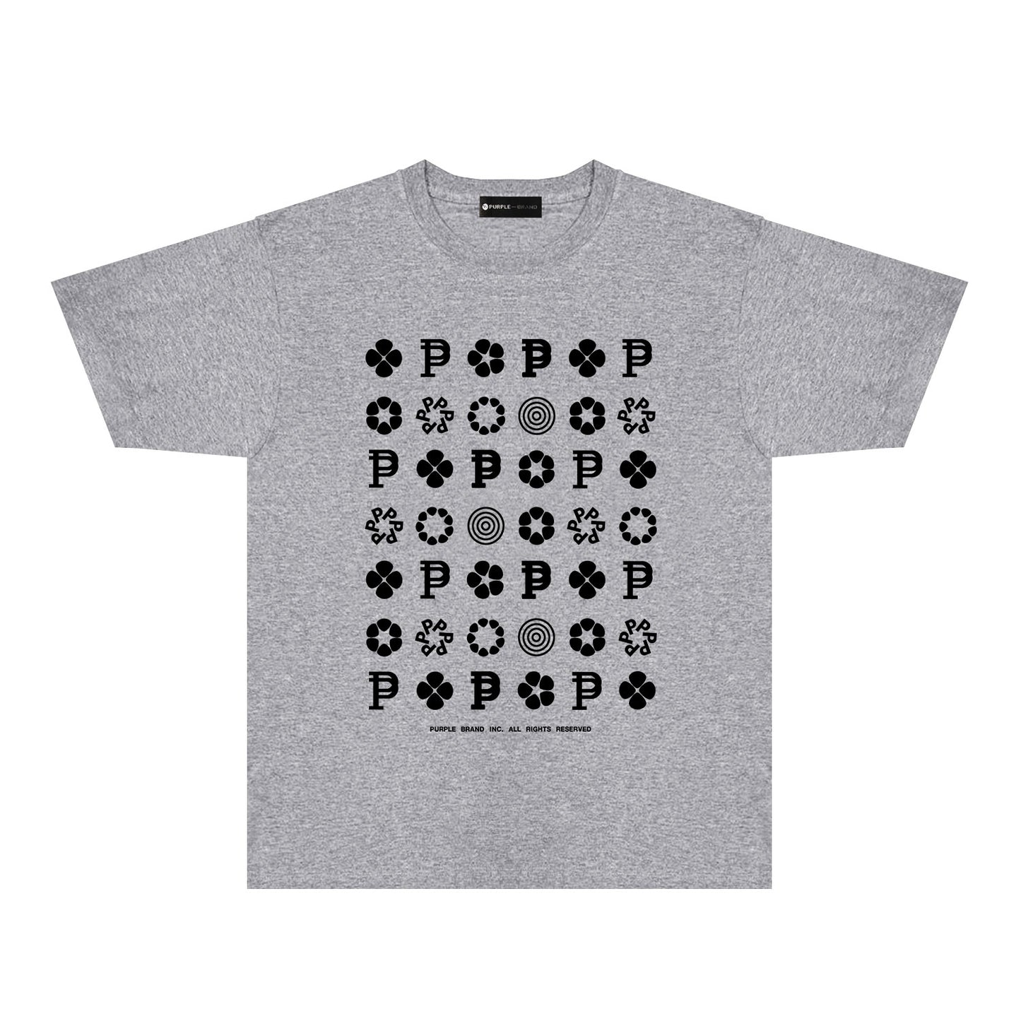 Purple Multi Small Logo Graphic T-Shirt Short Sleeve Casual Streetwear Tee PUR164