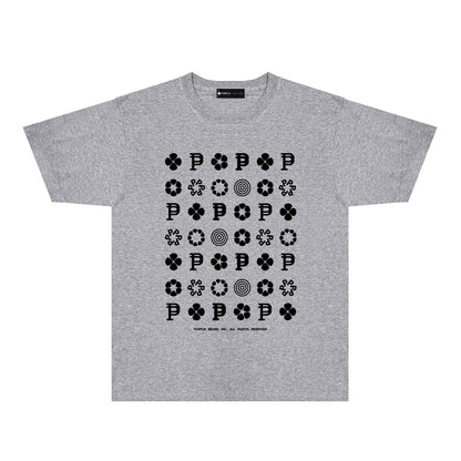 Purple Multi Small Logo Graphic T-Shirt Short Sleeve Casual Streetwear Tee PUR164
