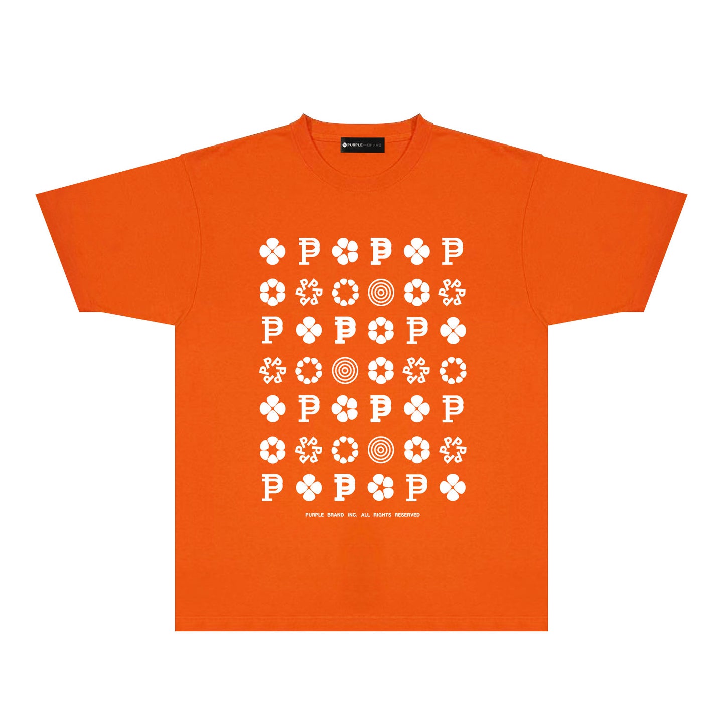 Purple Multi Small Logo Graphic T-Shirt Short Sleeve Casual Streetwear Tee PUR164