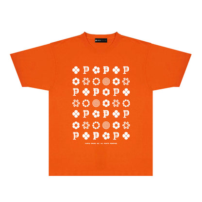 Purple Multi Small Logo Graphic T-Shirt Short Sleeve Casual Streetwear Tee PUR164