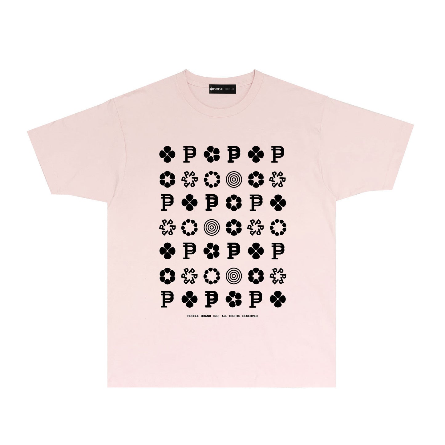 Purple Multi Small Logo Graphic T-Shirt Short Sleeve Casual Streetwear Tee PUR164