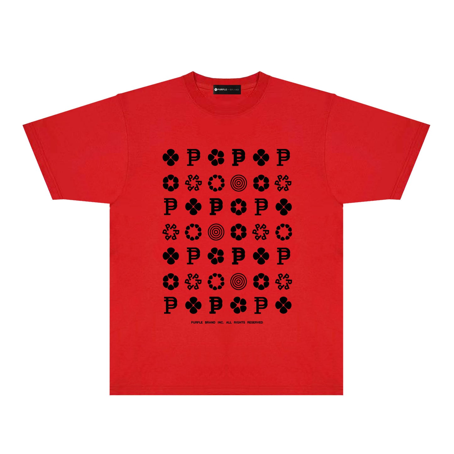 Purple Multi Small Logo Graphic T-Shirt Short Sleeve Casual Streetwear Tee PUR164