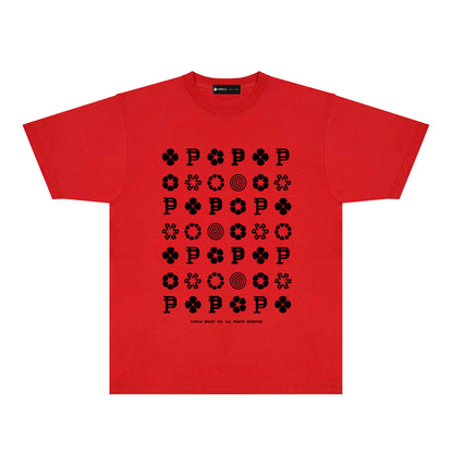 Purple Multi Small Logo Graphic T-Shirt Short Sleeve Casual Streetwear Tee PUR164