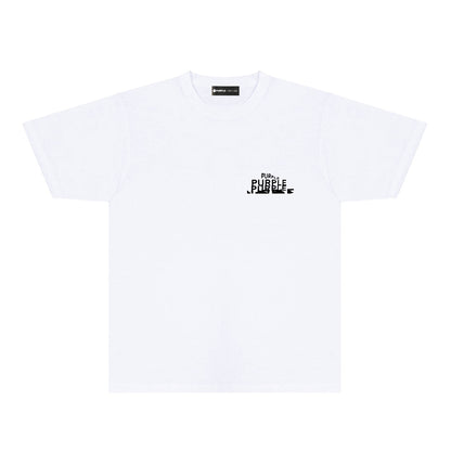 Purple Broken Point Graffiti Graphic T-Shirt Short Sleeve Casual Streetwear Tee PUR165