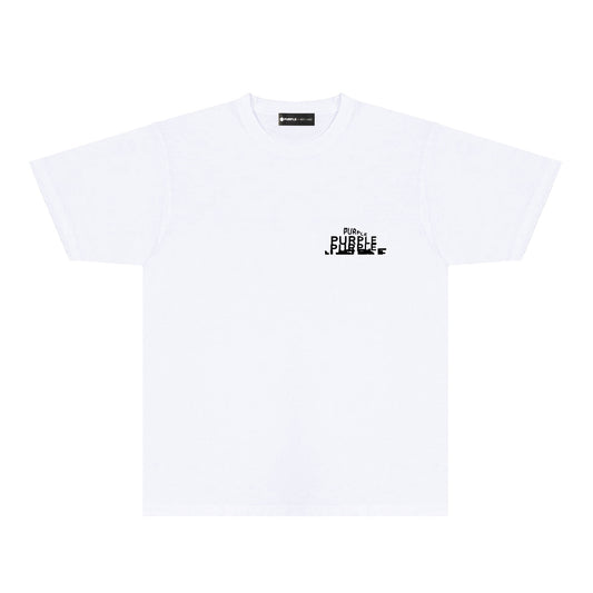Purple Broken Point Graffiti Graphic T-Shirt Short Sleeve Casual Streetwear Tee PUR165
