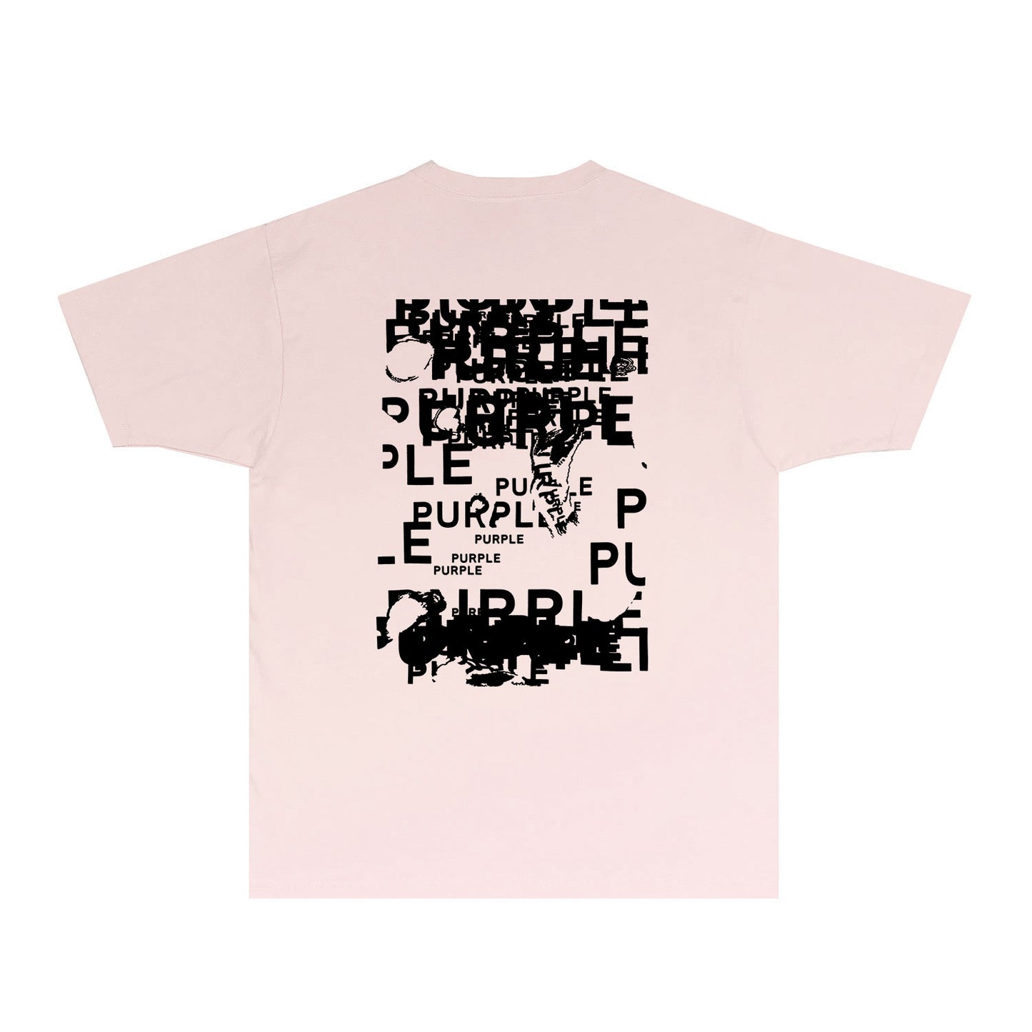 Purple Broken Point Graffiti Graphic T-Shirt Short Sleeve Casual Streetwear Tee PUR165