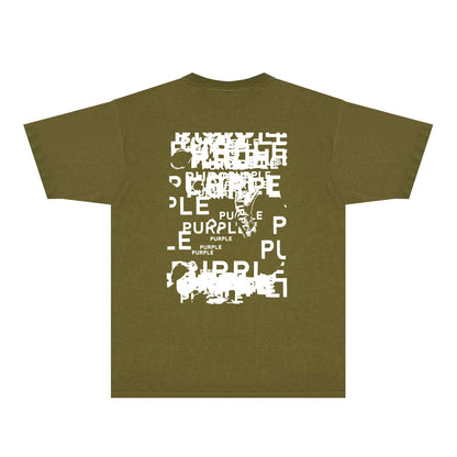 Purple Broken Point Graffiti Graphic T-Shirt Short Sleeve Casual Streetwear Tee PUR165