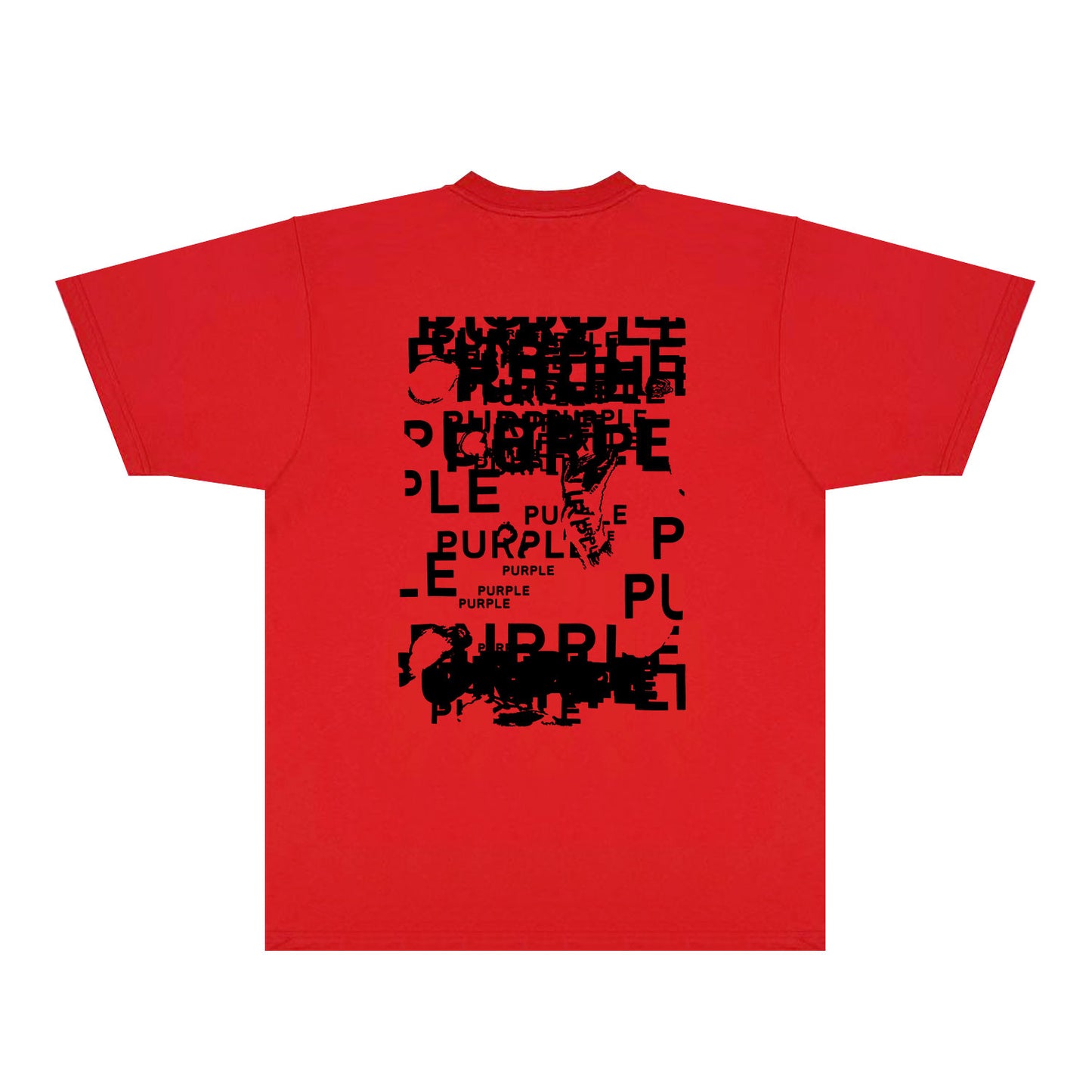 Purple Broken Point Graffiti Graphic T-Shirt Short Sleeve Casual Streetwear Tee PUR165