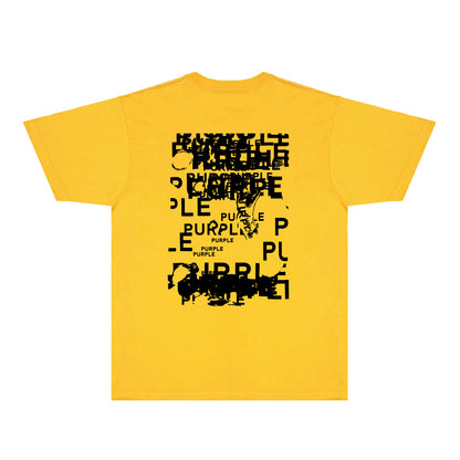 Purple Broken Point Graffiti Graphic T-Shirt Short Sleeve Casual Streetwear Tee PUR165
