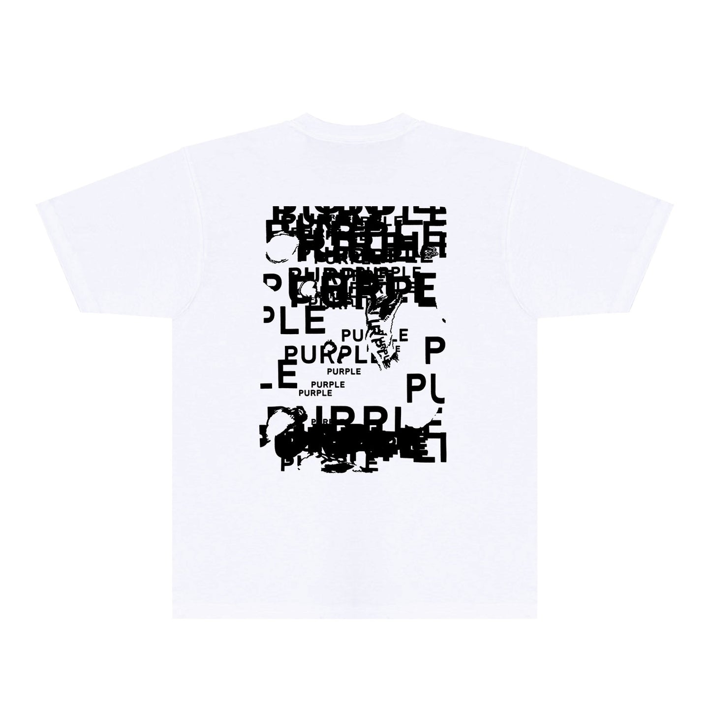 Purple Broken Point Graffiti Graphic T-Shirt Short Sleeve Casual Streetwear Tee PUR165