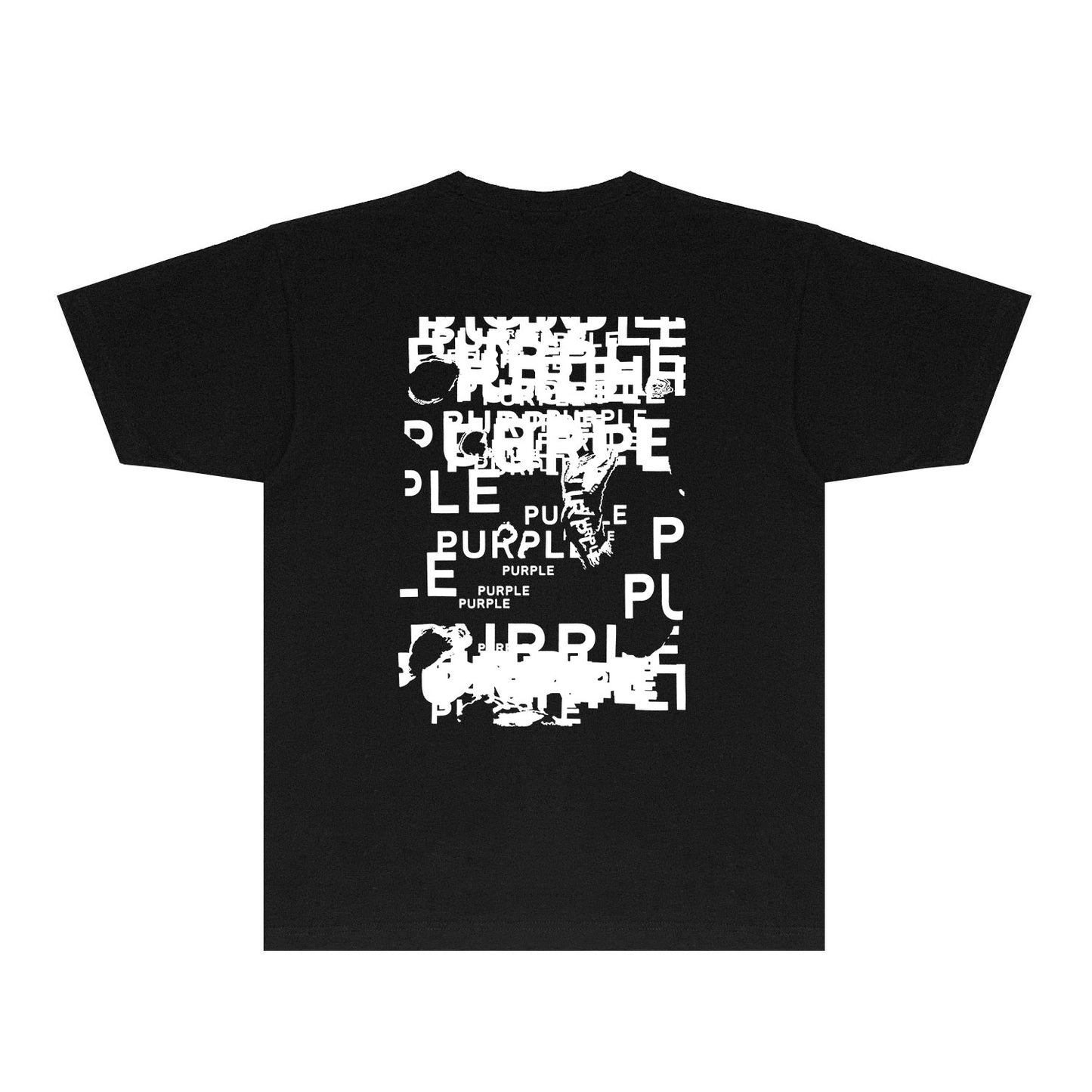 Purple Broken Point Graffiti Graphic T-Shirt Short Sleeve Casual Streetwear Tee PUR165