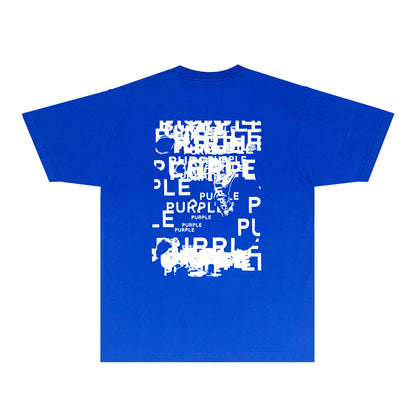 Purple Broken Point Graffiti Graphic T-Shirt Short Sleeve Casual Streetwear Tee PUR165