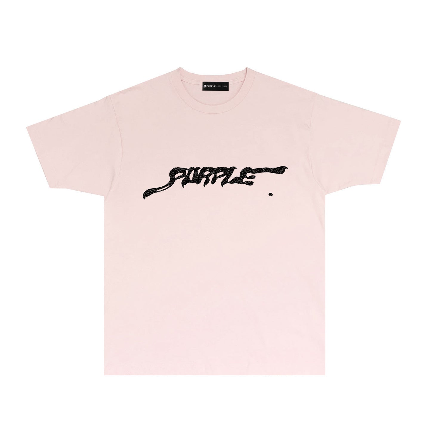 Purple Cracked Abstract Letter Long Sleeve T-Shirt Casual Streetwear Tee PUR166A