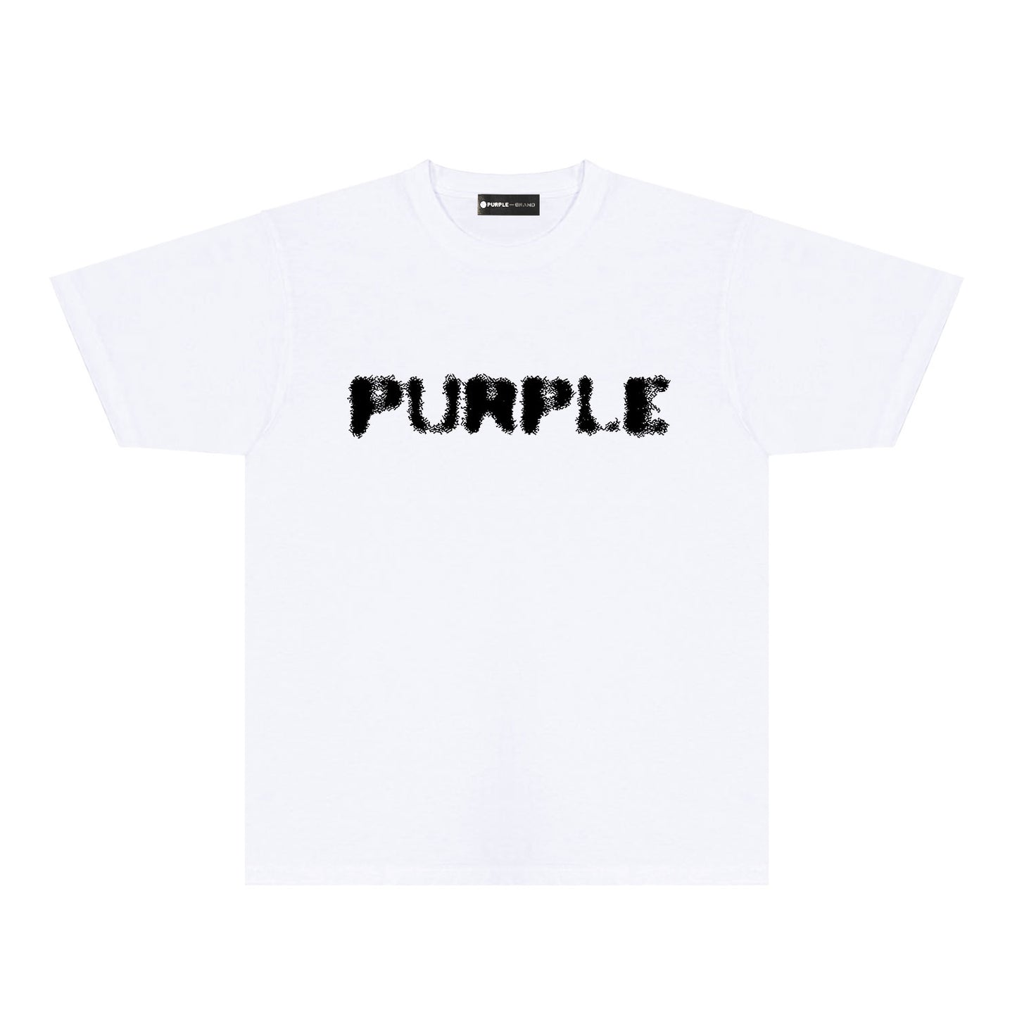 Purple Blurred Logo Graphic T-Shirt Short Sleeve Casual Streetwear Tee PUR169