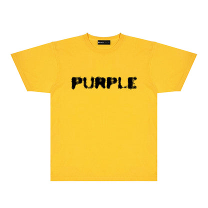 Purple Blurred Logo Graphic T-Shirt Short Sleeve Casual Streetwear Tee PUR169