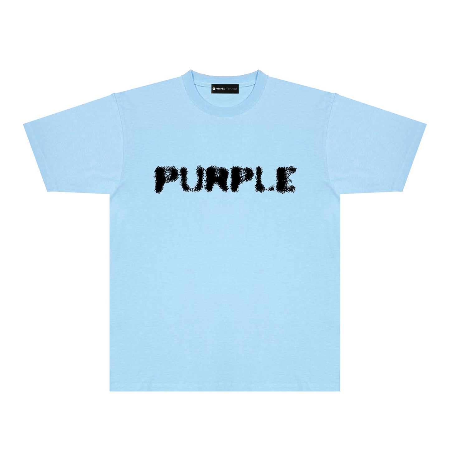 Purple Blurred Logo Graphic T-Shirt Short Sleeve Casual Streetwear Tee PUR169