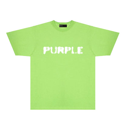 Purple Blurred Logo Graphic T-Shirt Short Sleeve Casual Streetwear Tee PUR169