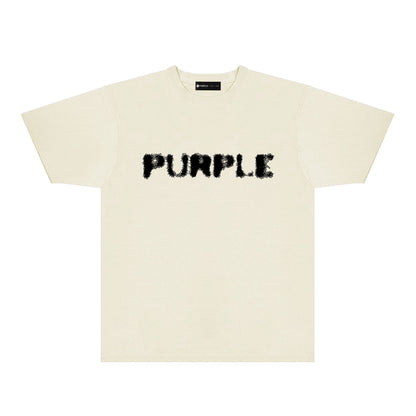Purple Blurred Logo Graphic T-Shirt Short Sleeve Casual Streetwear Tee PUR169
