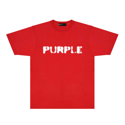 Purple Blurred Logo Graphic T-Shirt Short Sleeve Casual Streetwear Tee PUR169