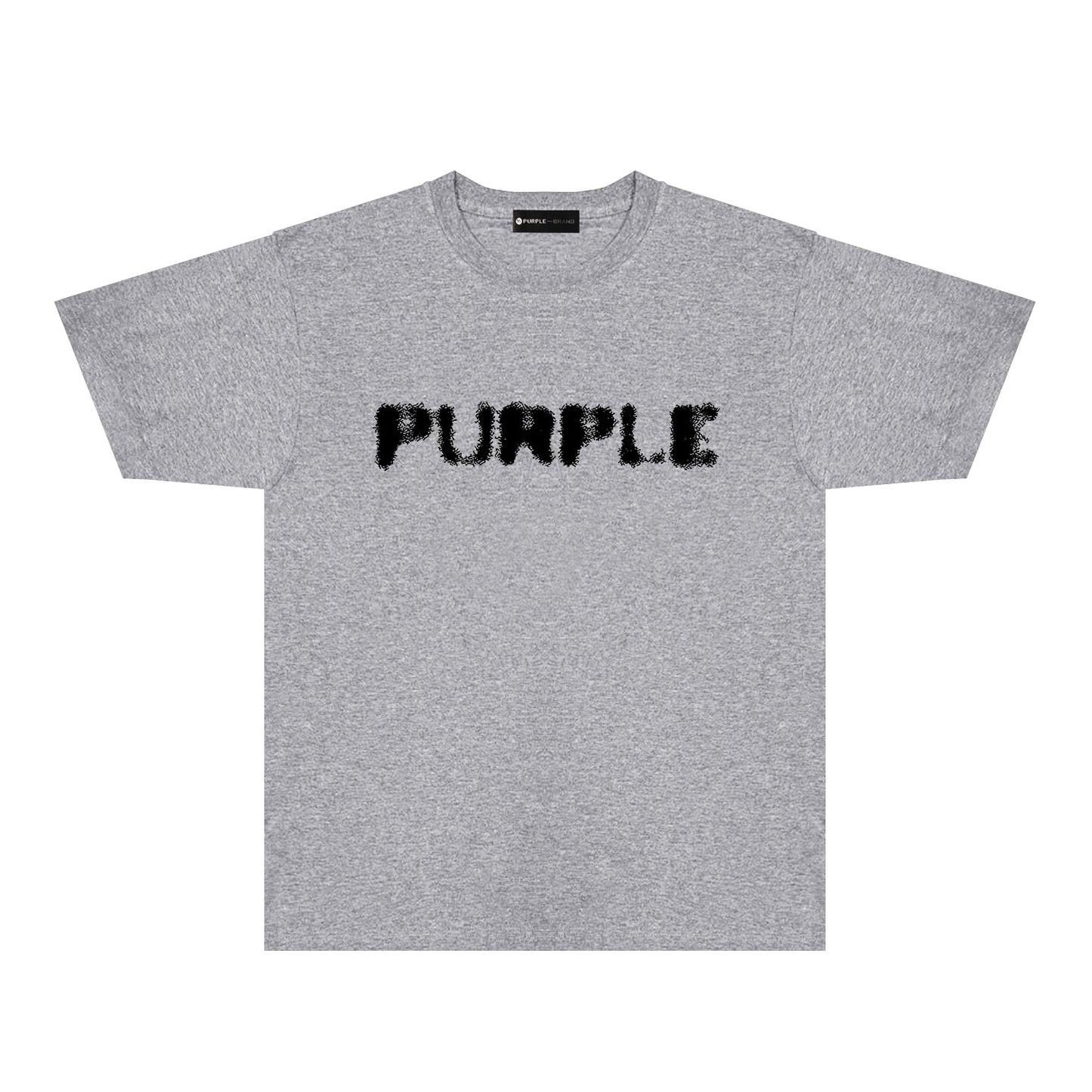 Purple Blurred Logo Graphic T-Shirt Short Sleeve Casual Streetwear Tee PUR169