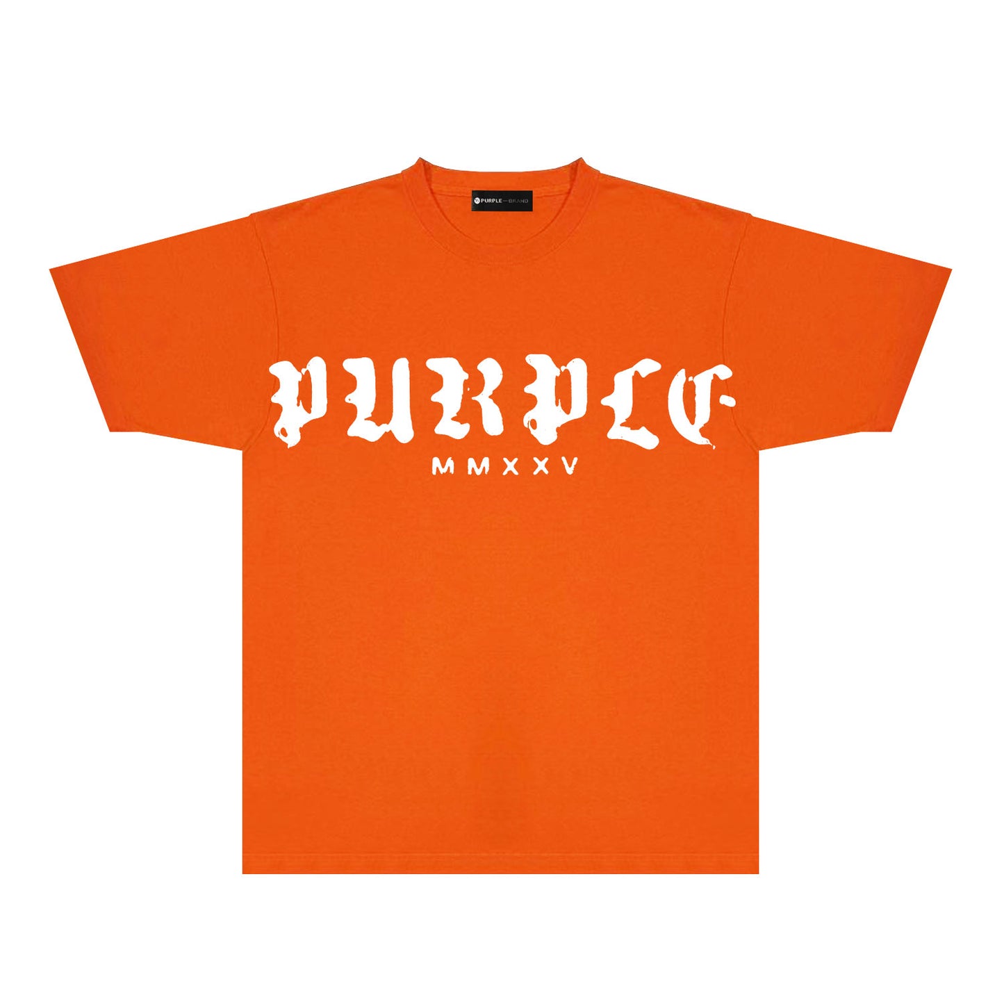 Purple Large Front Letter Graphic T-Shirt Short Sleeve Casual Streetwear Tee PUR170