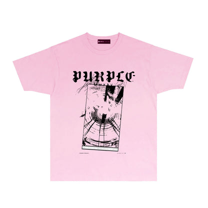 Purple Hurricane Spiral Graphic T-Shirt Short Sleeve Casual Streetwear Tee PUR175