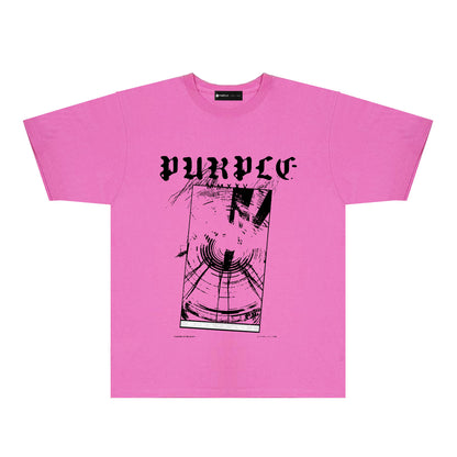 Purple Hurricane Spiral Graphic T-Shirt Short Sleeve Casual Streetwear Tee PUR175