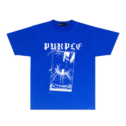Purple Hurricane Spiral Graphic T-Shirt Short Sleeve Casual Streetwear Tee PUR175