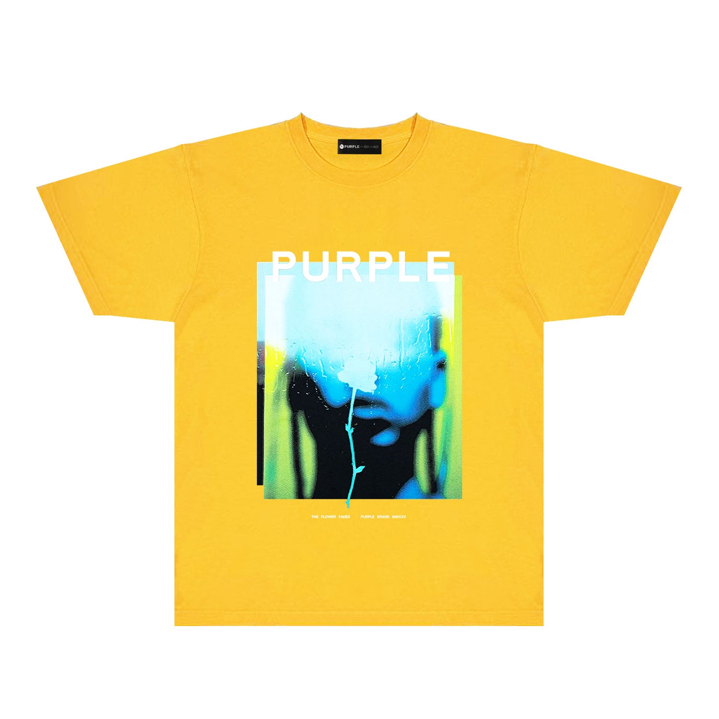 Purple Mirrored Figure Graphic T-Shirt Short Sleeve Casual Streetwear Tee PUR176