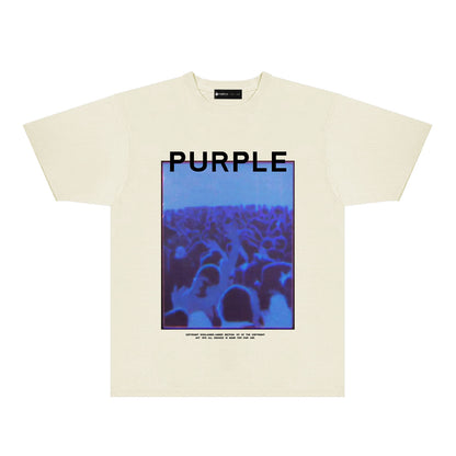 Purple Blue Phantom Graphic T-Shirt Short Sleeve Casual Streetwear Tee PUR177