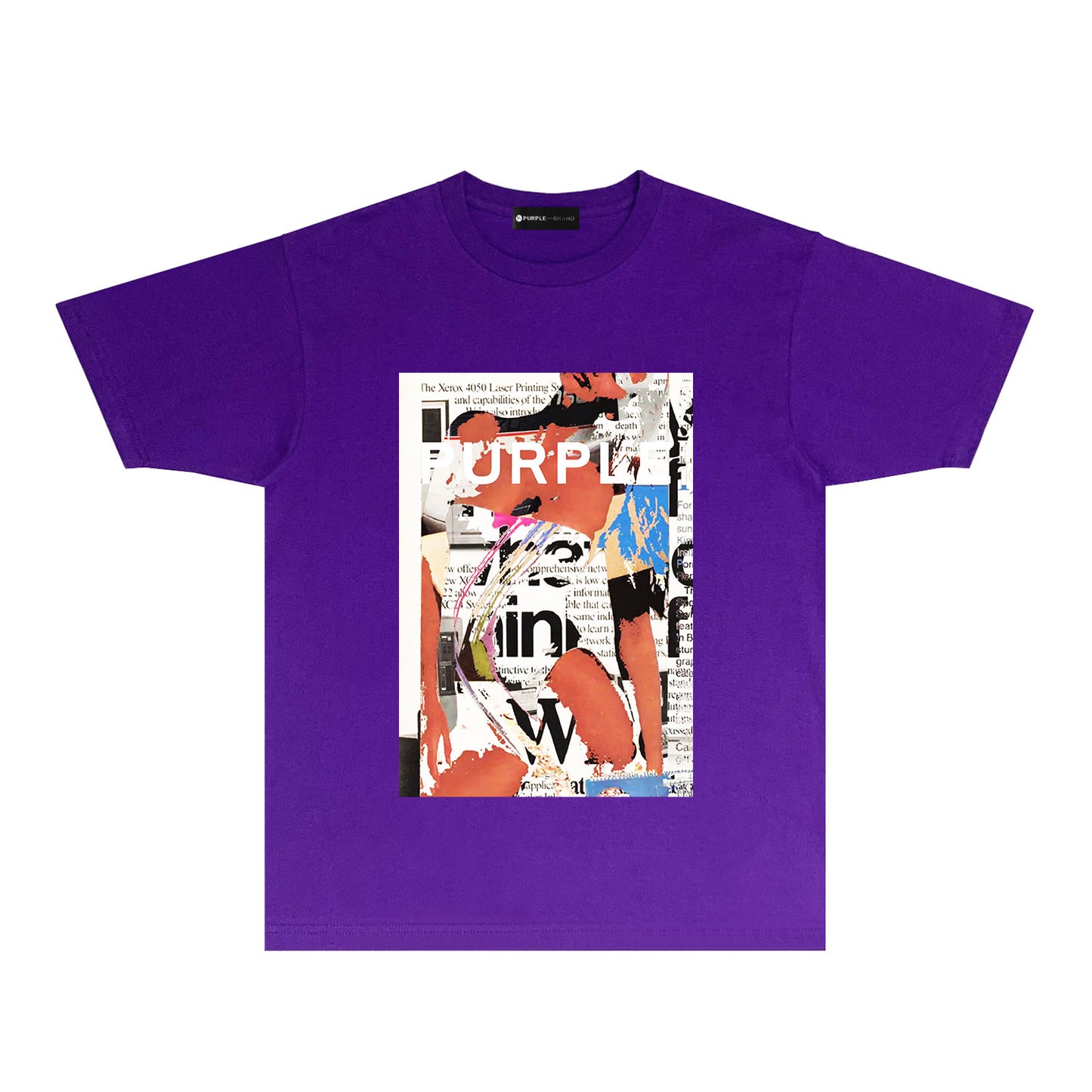 Purple Graffiti Poster Graphic T-Shirt Short Sleeve Casual Streetwear Tee PUR178