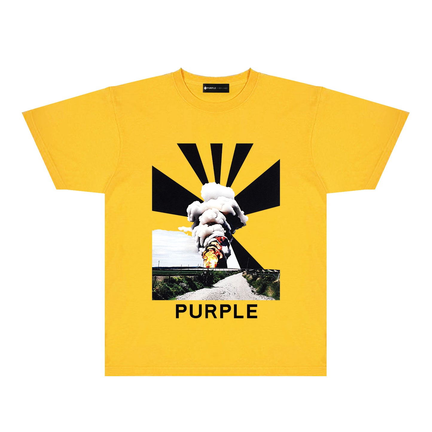 Purple Explosion Graphic T-Shirt Short Sleeve Casual Streetwear Tee PUR179