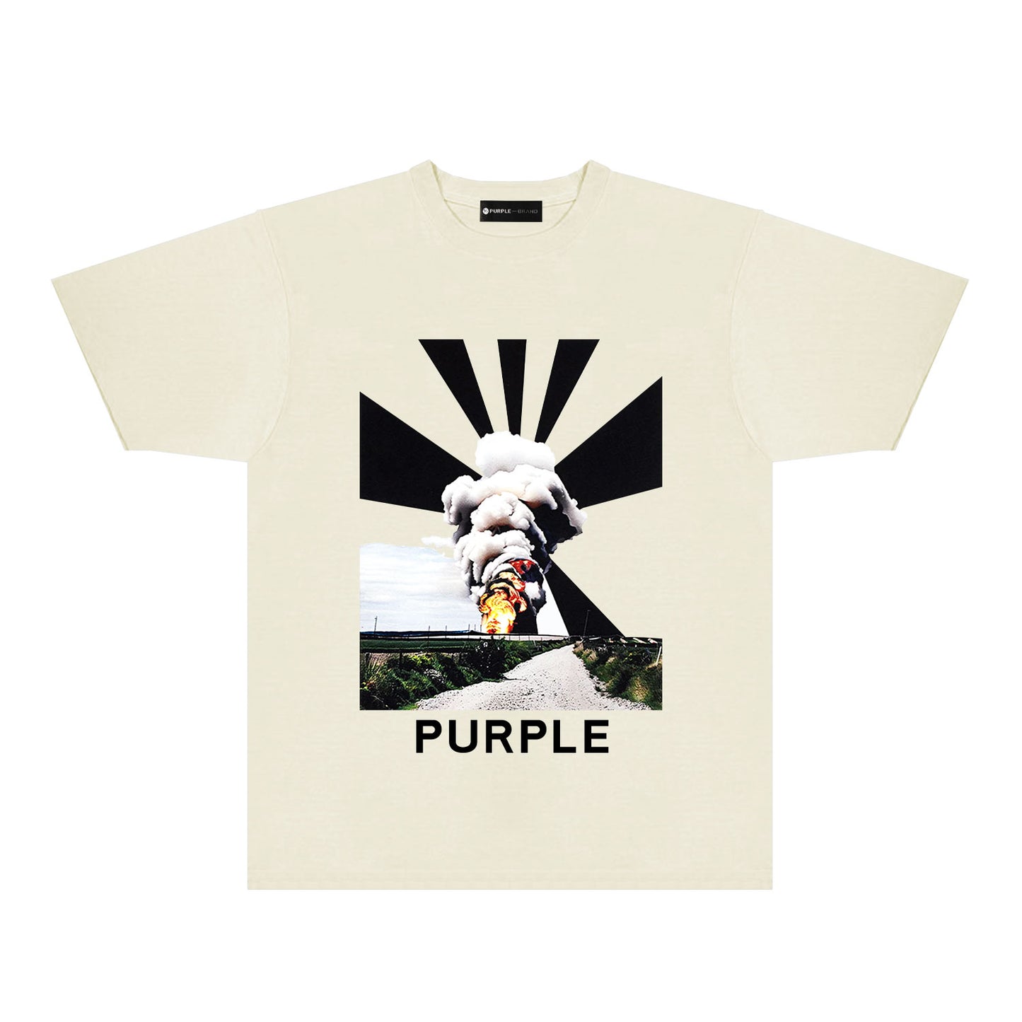 Purple Explosion Graphic T-Shirt Short Sleeve Casual Streetwear Tee PUR179