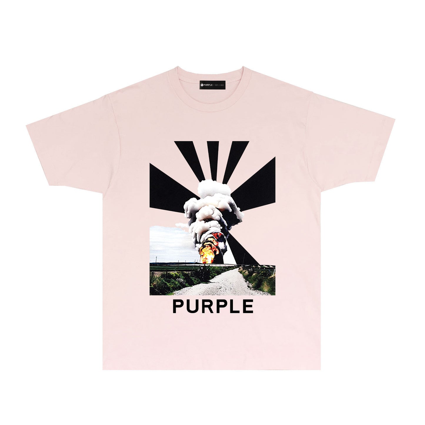 Purple Explosion Graphic T-Shirt Short Sleeve Casual Streetwear Tee PUR179