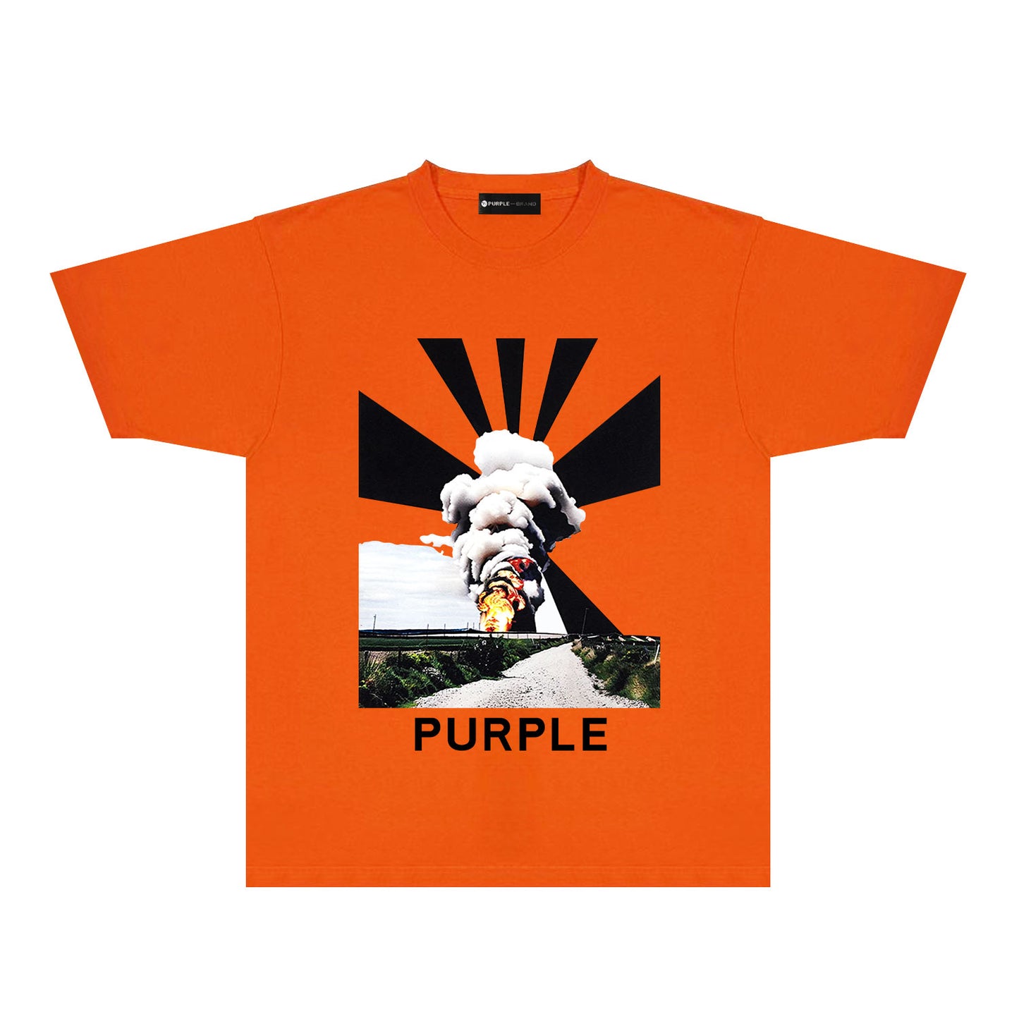 Purple Explosion Graphic T-Shirt Short Sleeve Casual Streetwear Tee PUR179