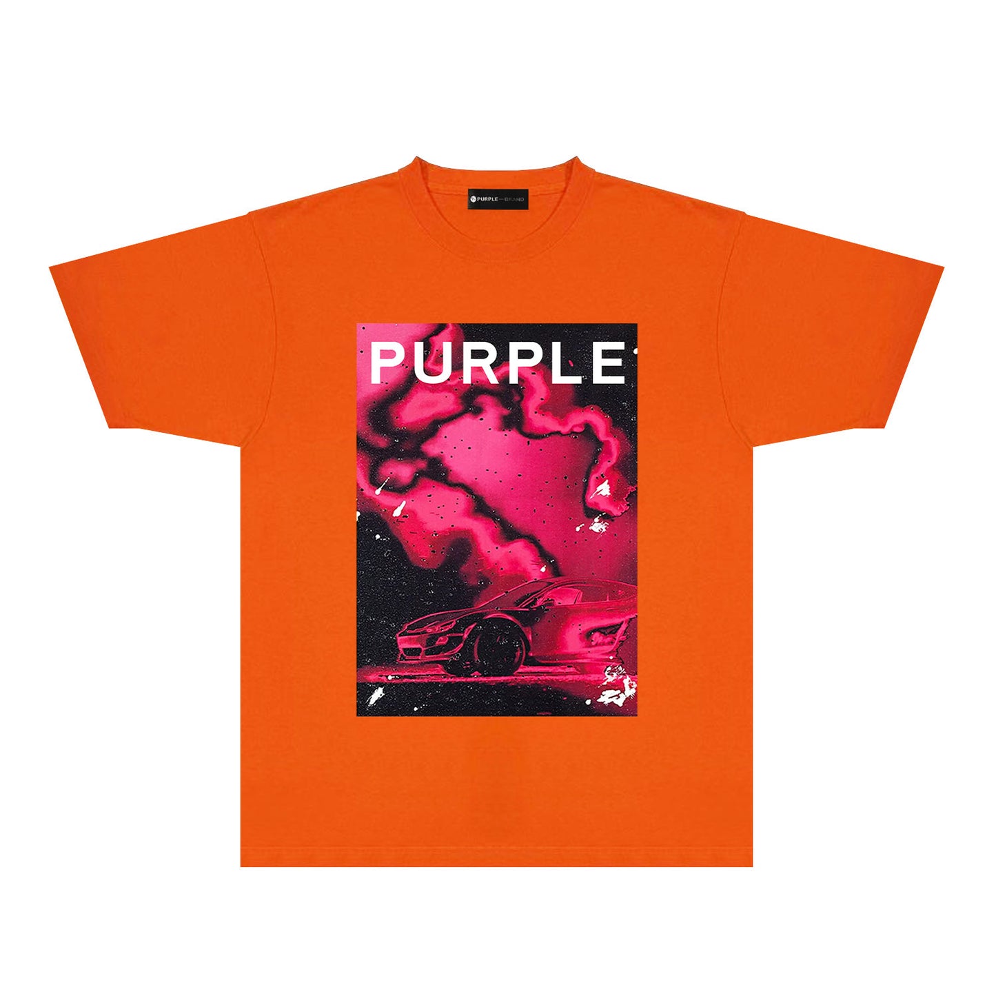 Purple Dreamy Car Graphic T-Shirt Short Sleeve Casual Streetwear Tee PUR183