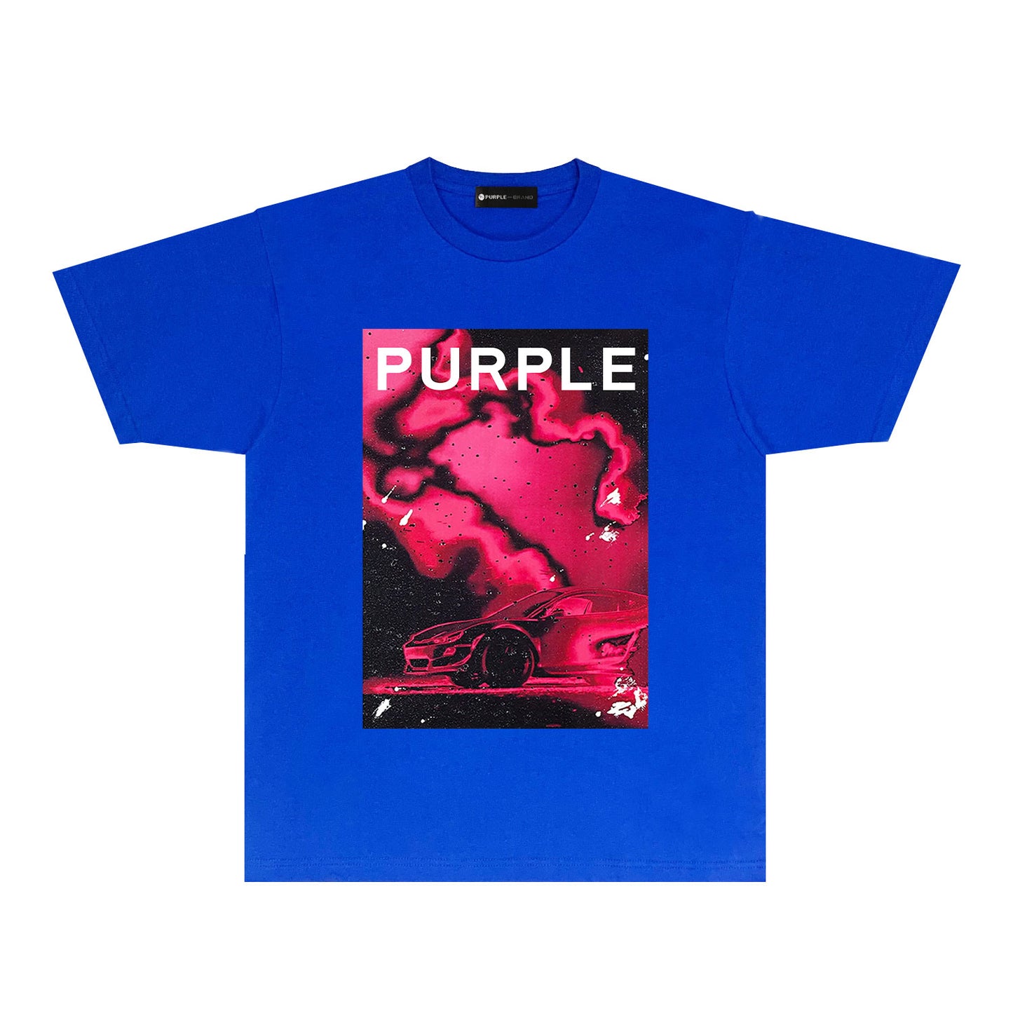 Purple Dreamy Car Graphic T-Shirt Short Sleeve Casual Streetwear Tee PUR183