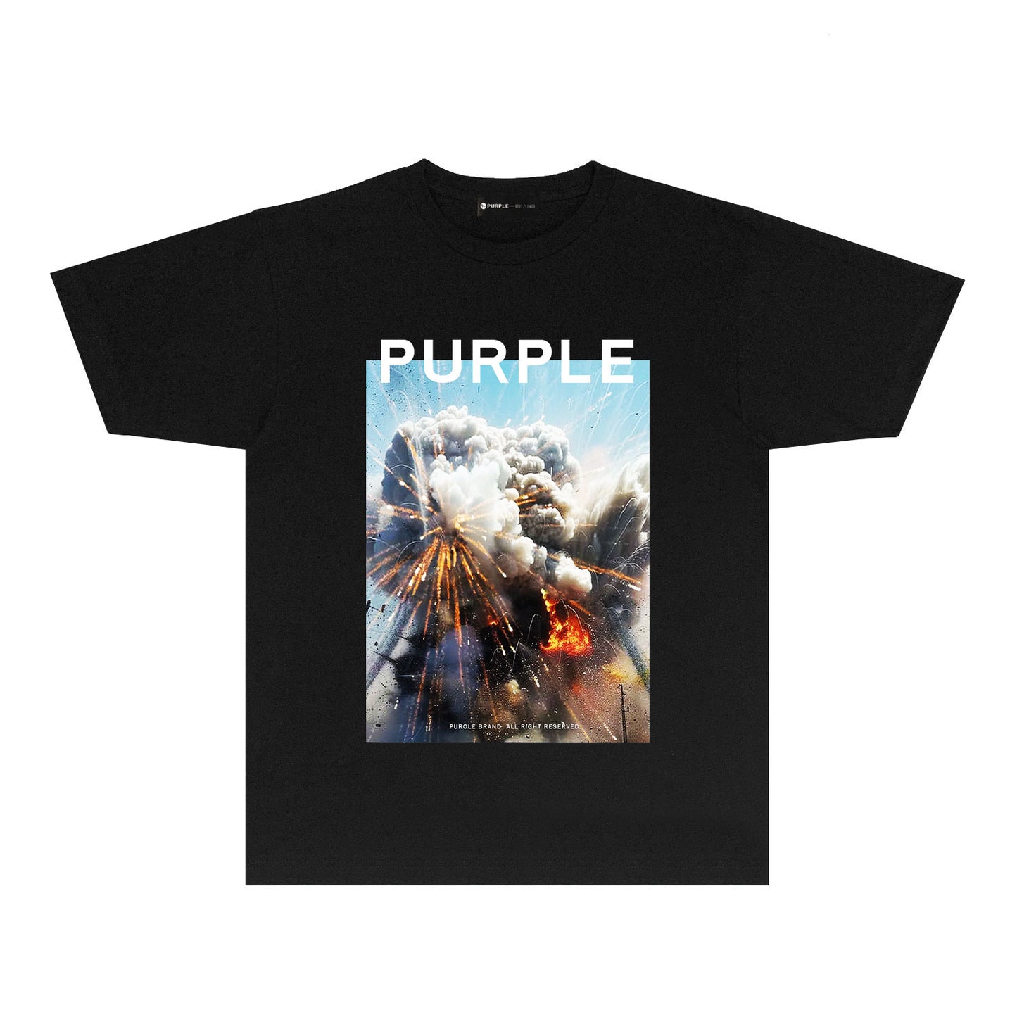 Purple Explosive Sky Graphic T-Shirt Short Sleeve Casual Streetwear Tee PUR184