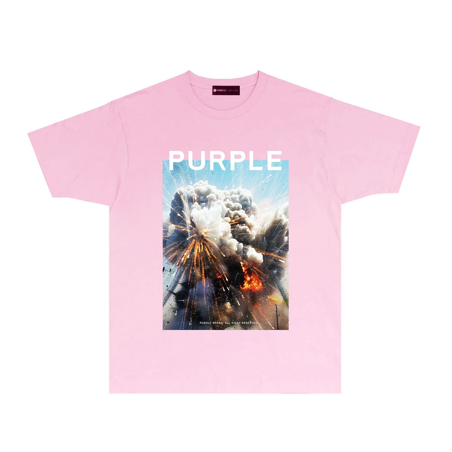 Purple Explosive Sky Graphic T-Shirt Short Sleeve Casual Streetwear Tee PUR184