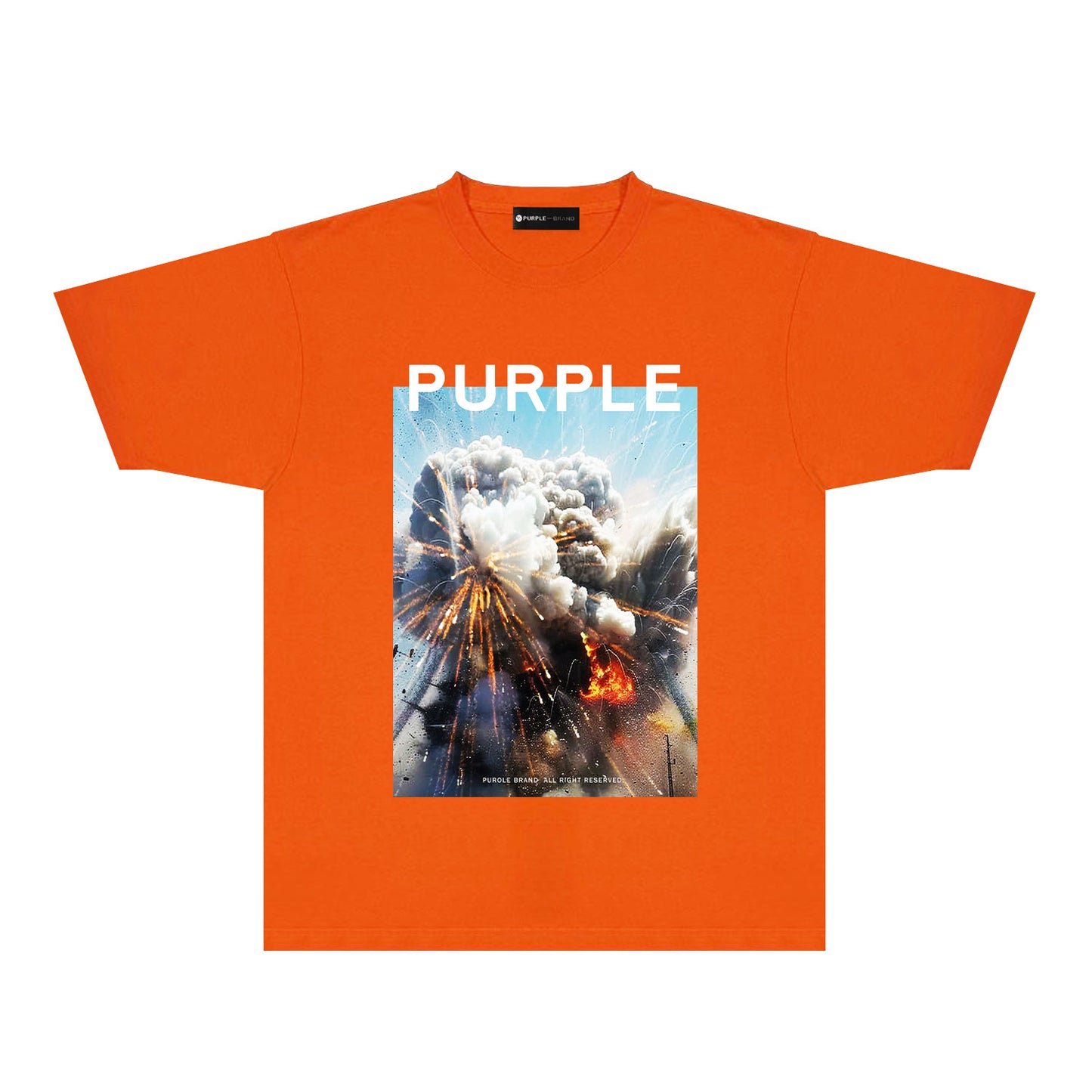 Purple Explosive Sky Graphic T-Shirt Short Sleeve Casual Streetwear Tee PUR184