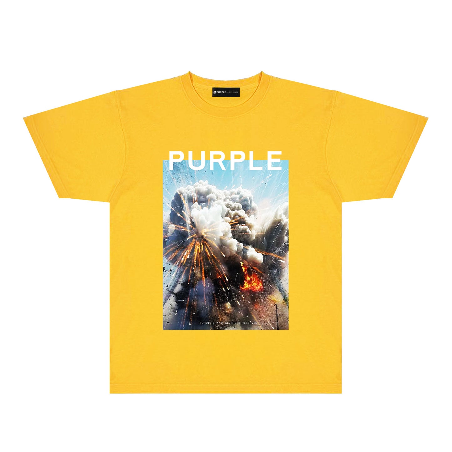 Purple Explosive Sky Graphic T-Shirt Short Sleeve Casual Streetwear Tee PUR184