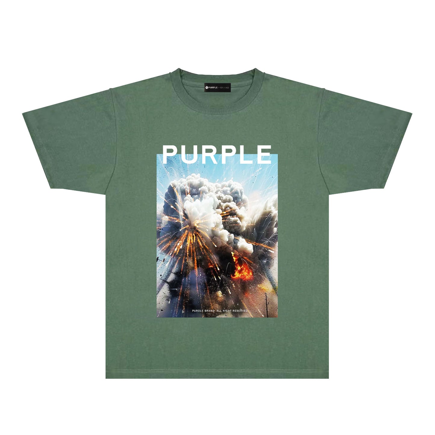 Purple Explosive Sky Graphic T-Shirt Short Sleeve Casual Streetwear Tee PUR184