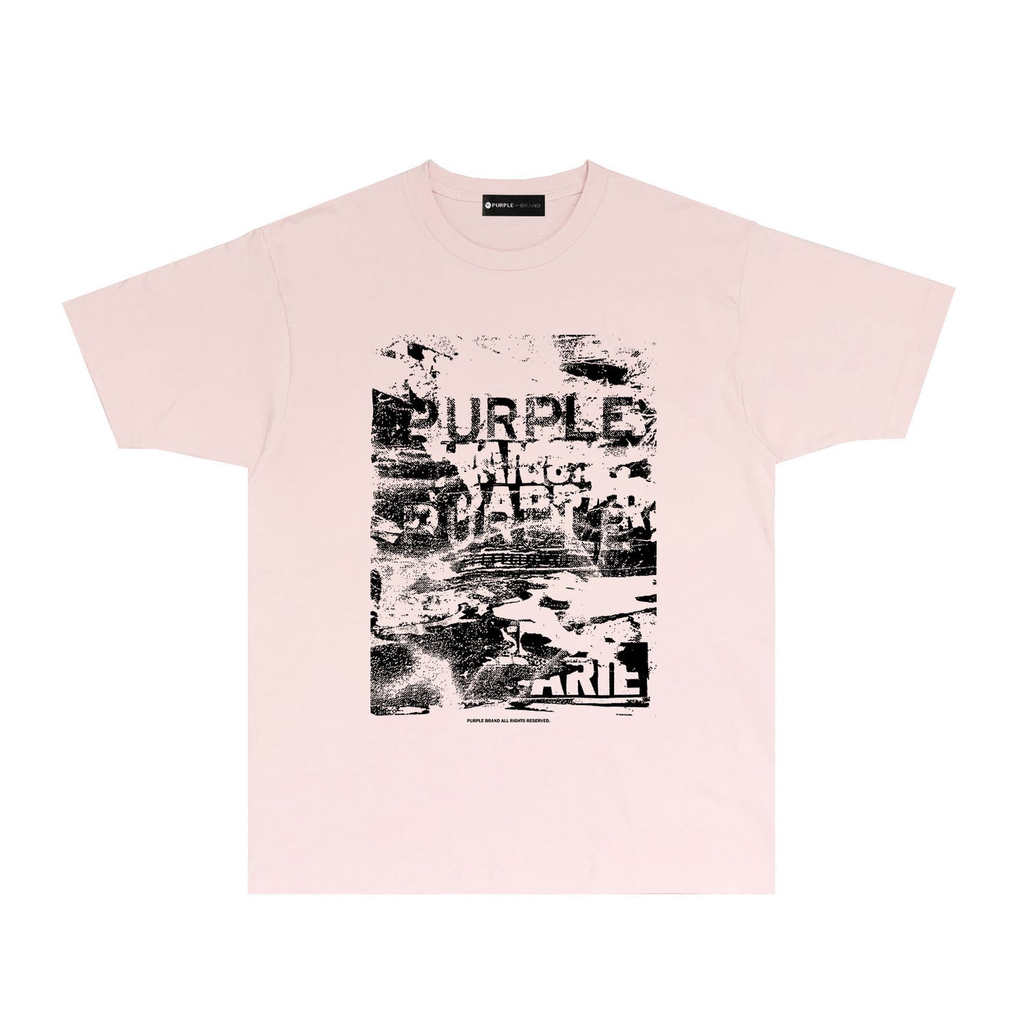 Purple Abstract Ink Blur Graphic T-Shirt Short Sleeve Casual Streetwear Tee PUR187