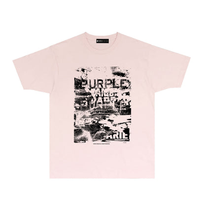 Purple Abstract Ink Blur Graphic T-Shirt Short Sleeve Casual Streetwear Tee PUR187