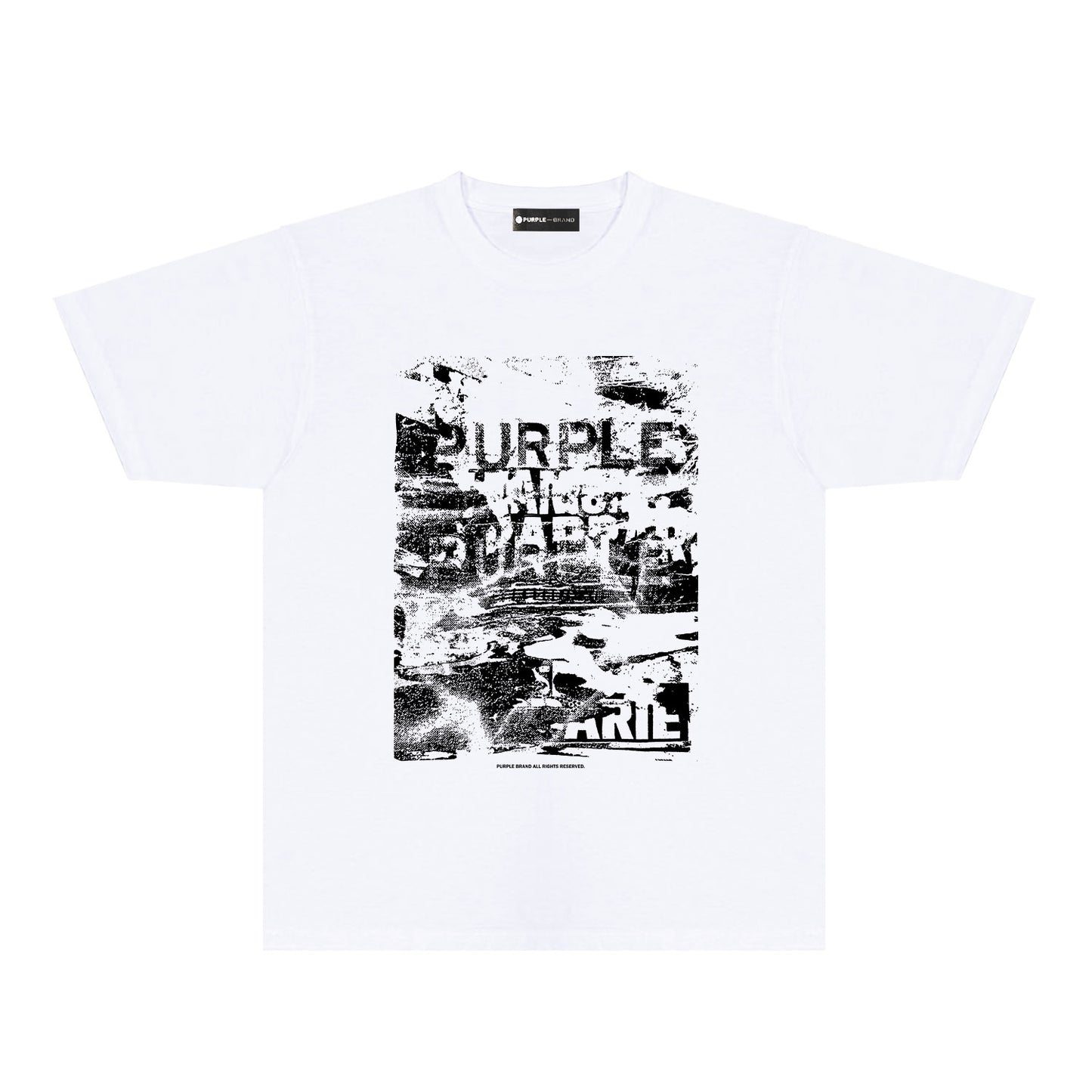 Purple Abstract Ink Blur Graphic T-Shirt Short Sleeve Casual Streetwear Tee PUR187