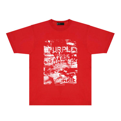 Purple Abstract Ink Blur Graphic T-Shirt Short Sleeve Casual Streetwear Tee PUR187