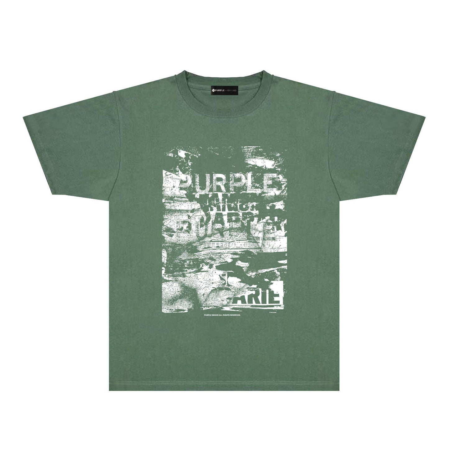 Purple Abstract Ink Blur Graphic T-Shirt Short Sleeve Casual Streetwear Tee PUR187