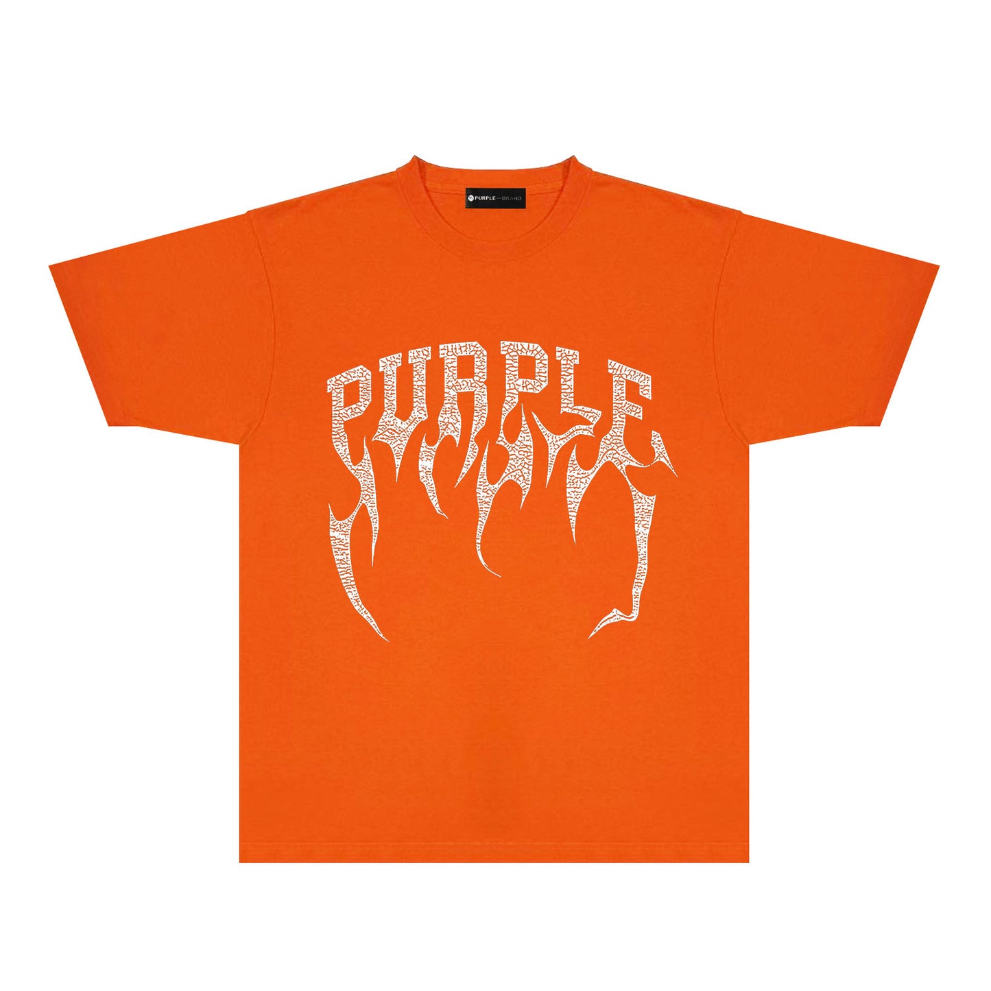 Purple Cracked Bone Letter Graphic T-Shirt Short Sleeve Casual Streetwear Tee PUR188